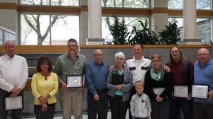 Wright County award winners post with Sheriff Joe Hagerty. 