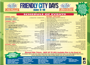 Albertville Friendly City Days schedule 
